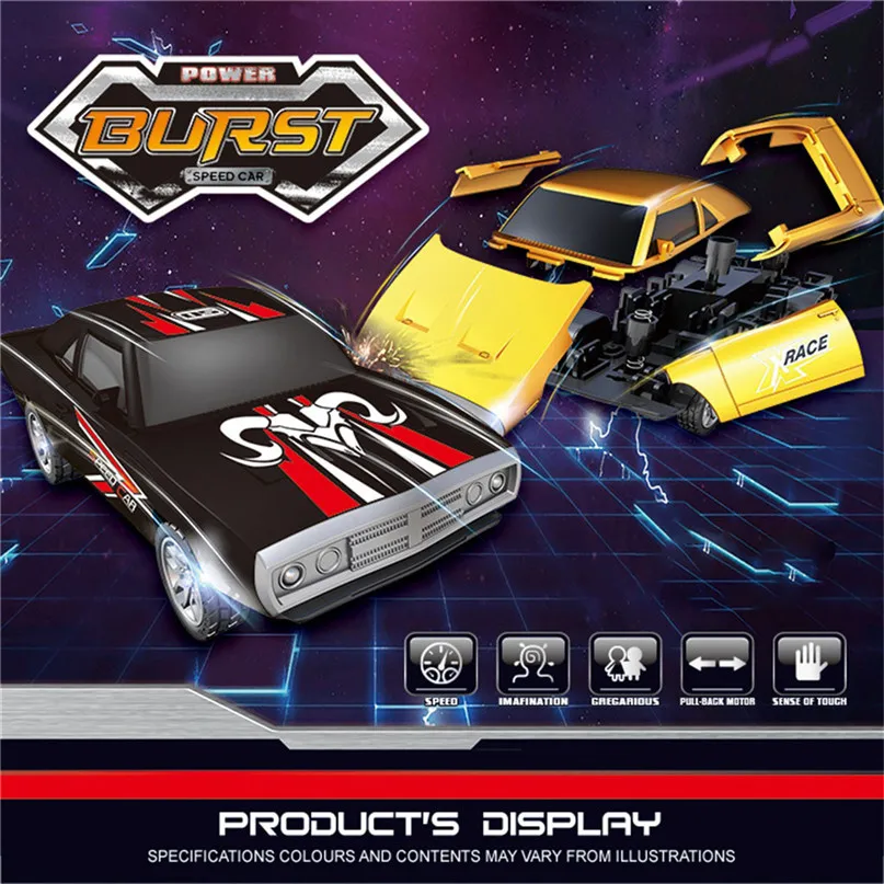 

New Design Pull Back Children's Gift Building Blocks Collision Burst Detachable Model Car Children Toys Good Gift 30AP16