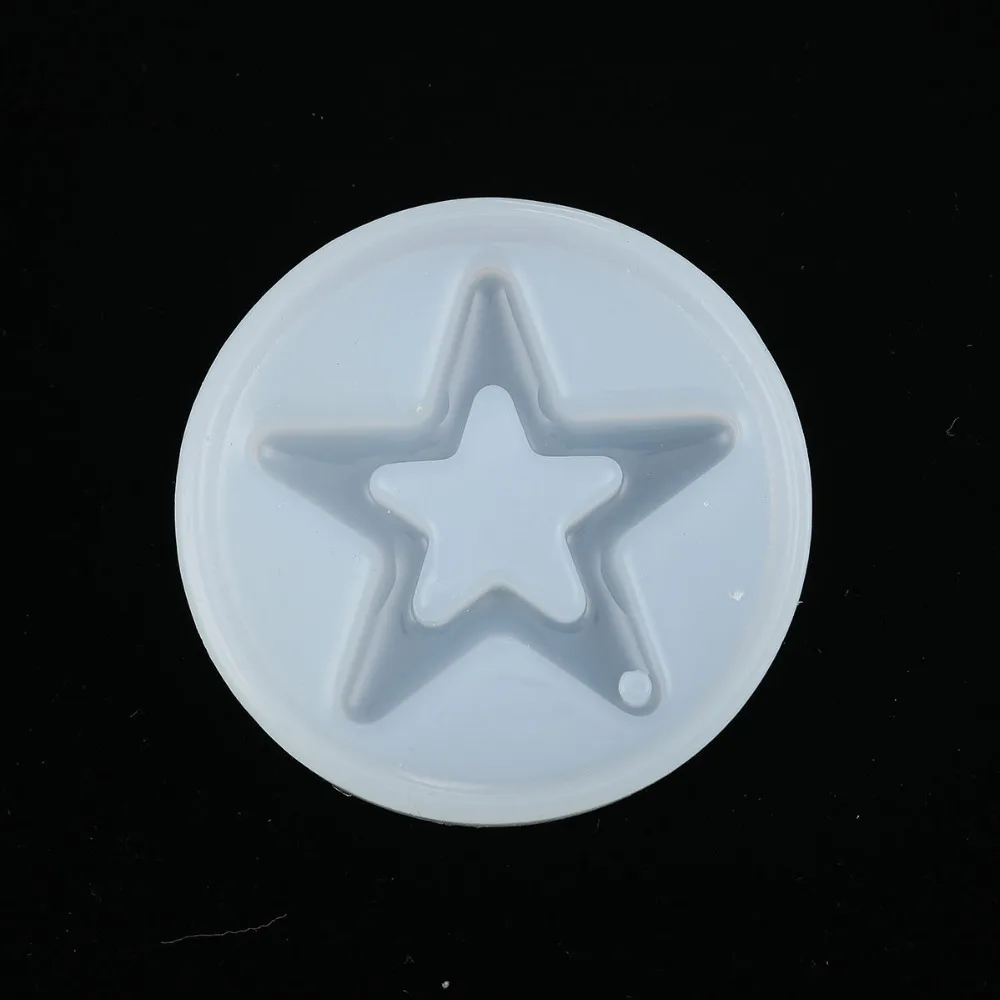 

Doreen Box Silicone Resin Mold For Jewelry Making Round White Pentagram Star Fashion DIY Jewelry Tools 5.8cm(2 2/8") Dia., 2 PCs