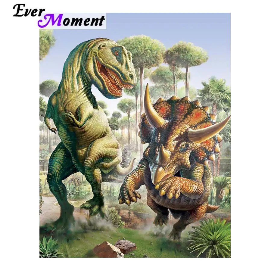 

Ever Moment Diamond Painting Handmade Full Square Drill Cross Stitch 5D DIY Mosaic Diamond Embroidery Dinosaur Decor S2F1768