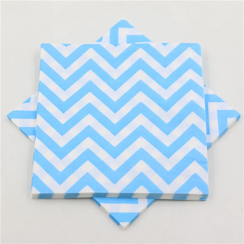Sky blue Wave Paper Napkins for Dinner and birthday Party Decoration