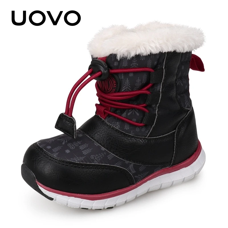 UOVO 2020 Black Snow Boots Kids Winter 