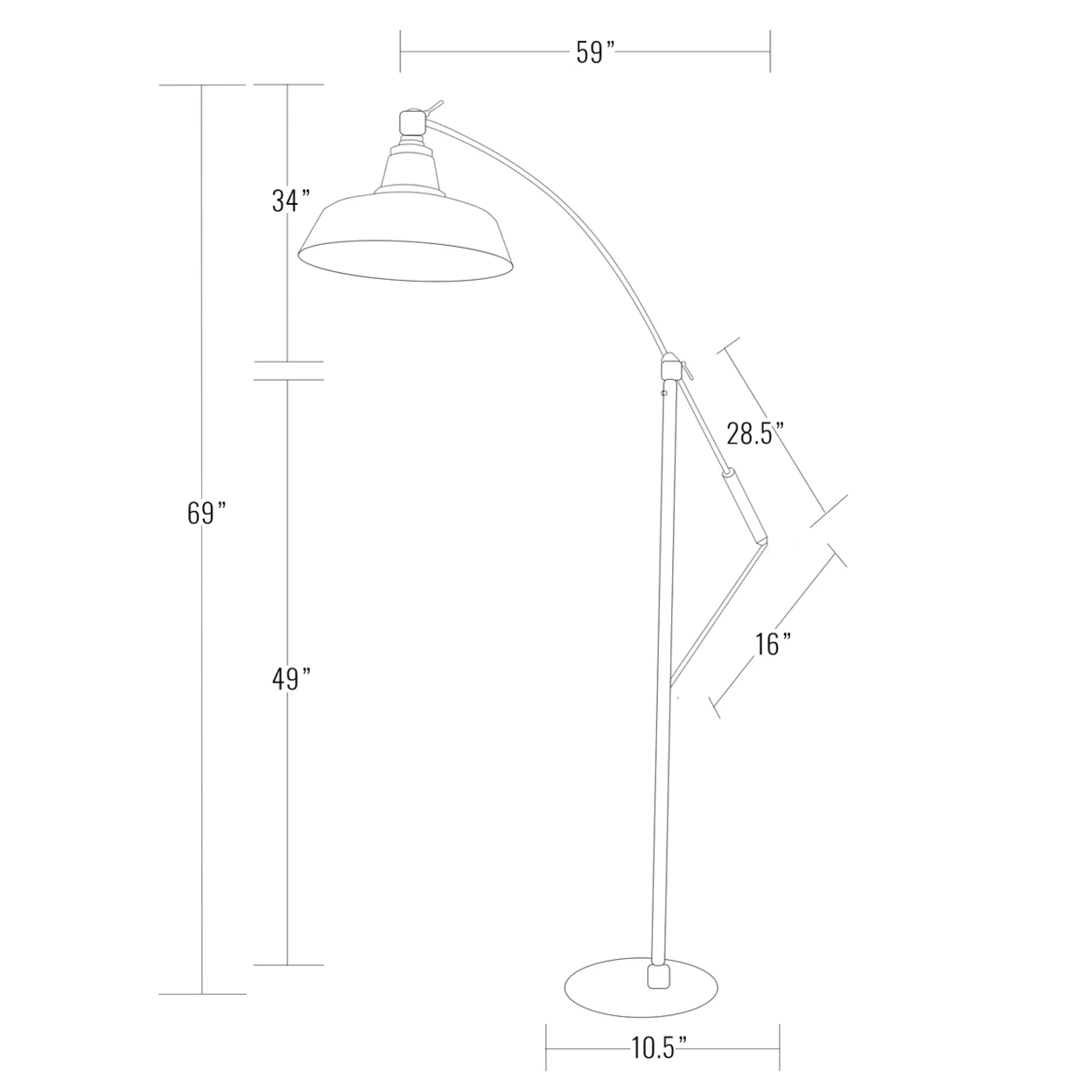 12 Calla LED Industrial Floor Lamp - White (3)