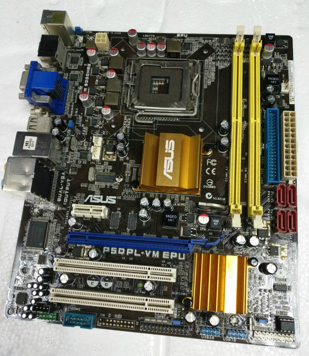100% original Free shipping motherboard ASUS P5QPL VM EPU DDR2 LGA 775