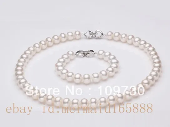 

Jewelry 00396 AAA 8-9mm Sets White Akoya Cultured Pearl Necklace (0430)