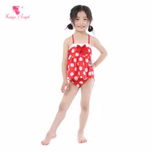 Kaiya Angel/Новинка; пляжный купальник для девочек; костюмы в горошек с бантом; один предмет; милый стиль; с рюшами; с фабрики