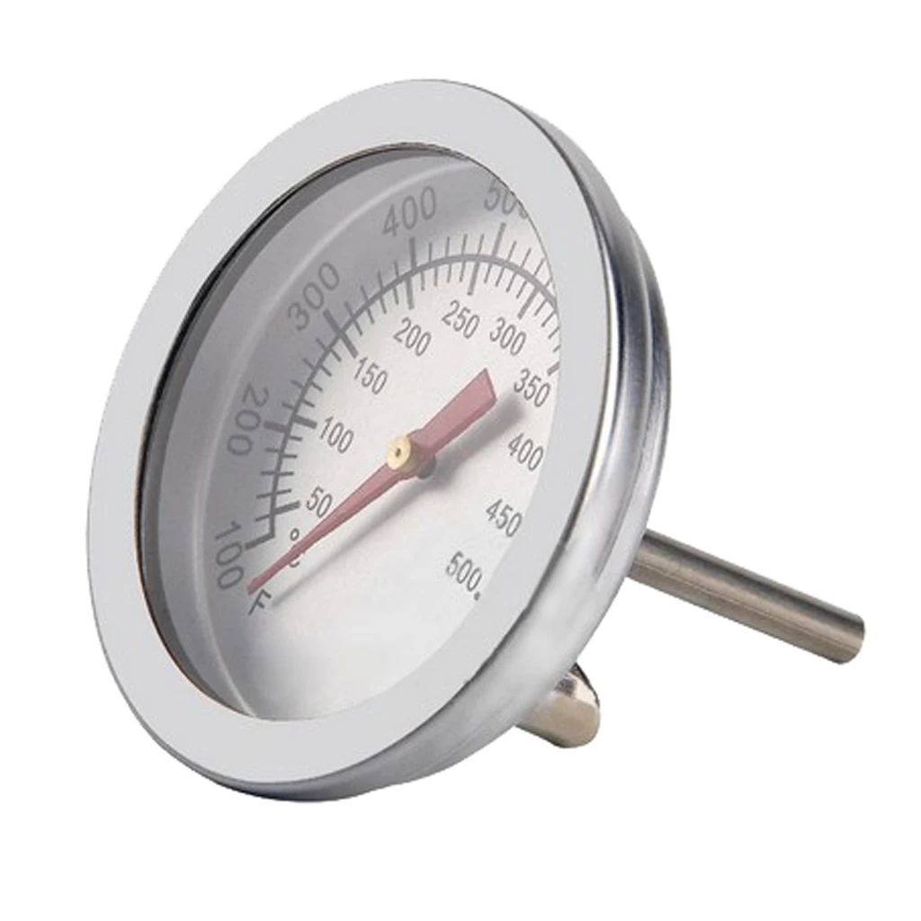 Stainless Steel BBQ Charcoal Grill Pit Wood Smoker Temperature Gauge Thermometer Replacement 50-500℃ / 100-1000 ℉