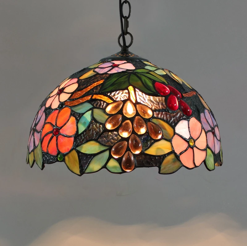 Барокко Тиффани подвесные светильники витражное стекло цепь освещение подвесной светильник для дома, гостиной столовой лампы E27 110-240 В - Цвет корпуса: see chart