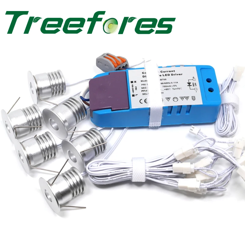 

3W LED Ceiling Light + Cables + Transformer Dimmable and Non-Dimming Mini Led Spotlight 3 Watt Spot Lighting for Door Step Lamp