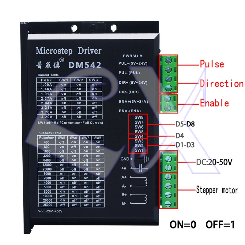 57 шаг Двигатель комплект 57byg250b 1.2nm шаговый двигатель+ DM542 dc20v-50v Двигатель драйвер