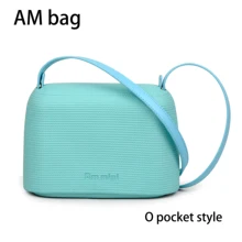 AMbag Obag O bag стильная Водонепроницаемая мини-сумка с круглым карманом конфетного цвета с кожаным ремешком на ремне женская сумка с клапаном из силикагеля