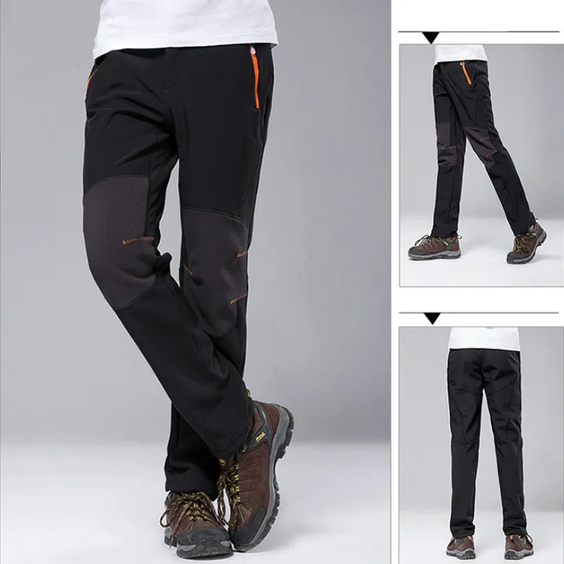 Amotrip invierno al aire libre hombres térmicos Camping y senderismo Pantalones Hombre cálido esquí Trekking escalada pantalones impermeable suave Shell