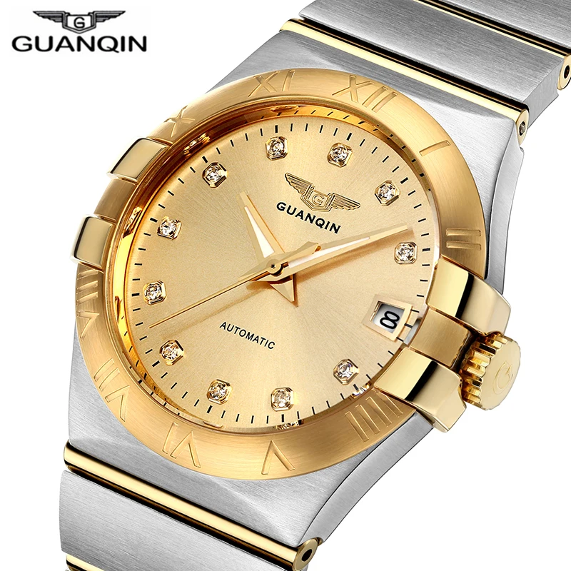 

GUANQIN Watch men Automatic Business Mechanical gold men's watches top brand luxury Sapphire waterproof clock Relogio Masculino