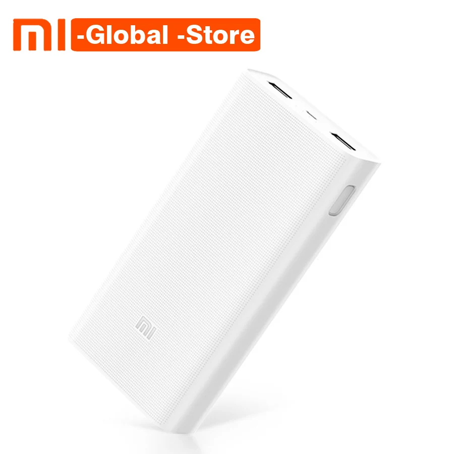 

Original Xiaomi Mi Power Bank 20000mAh 2C Fast Charging QC3.0 Portable Charger External Battery Power Bank For Mobile Phone