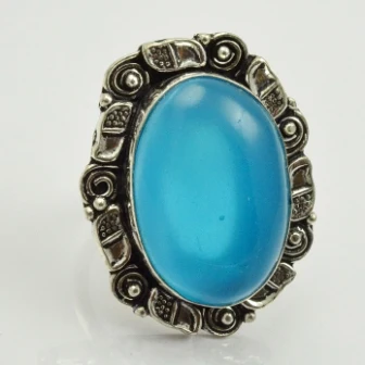 

Chalcedony Ring Silver Overlay over Copper , Size: 7.5, R1998