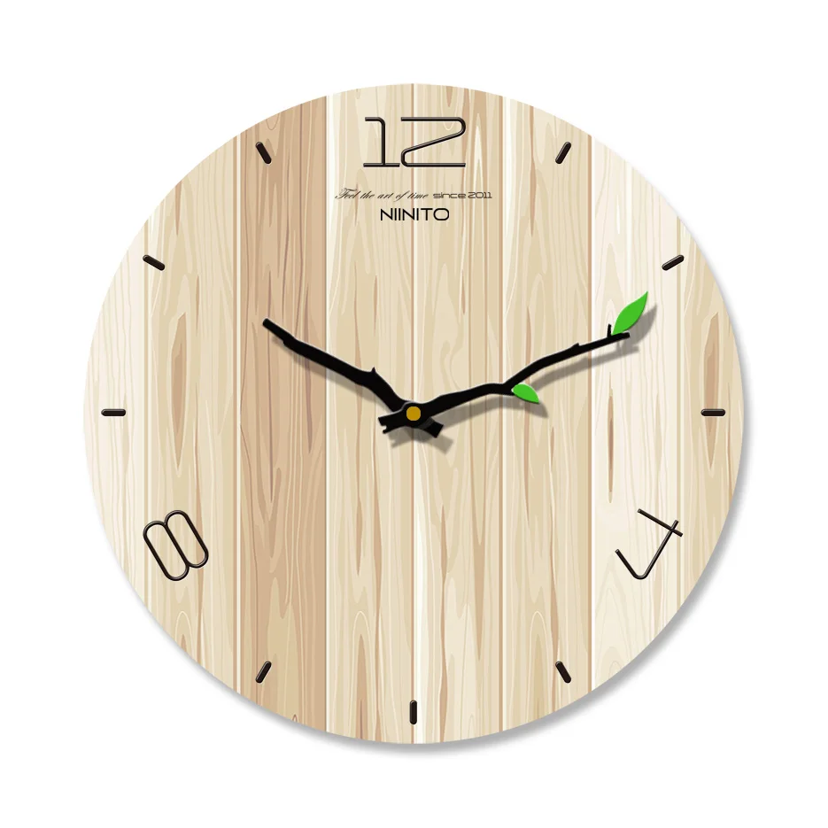 Деревянные настенные часы для гостиной, спальни, бесшумные часы, деревянные креативные современные минималистичные домашние европейские часы - Цвет: Vertical design-5