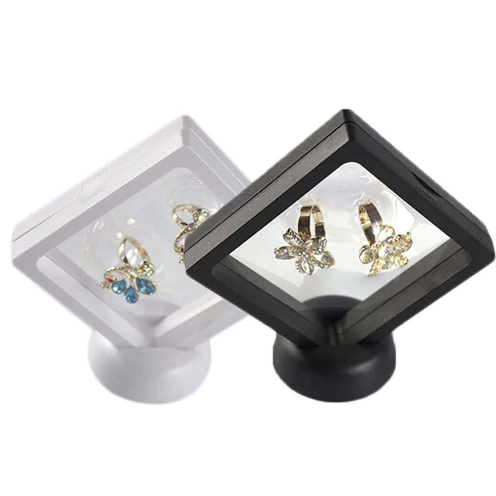 

Jewelry Ring Pendant Display Stand Holder Bague Packaging Box Protect Jewellery & Stones Floating Presentation Case