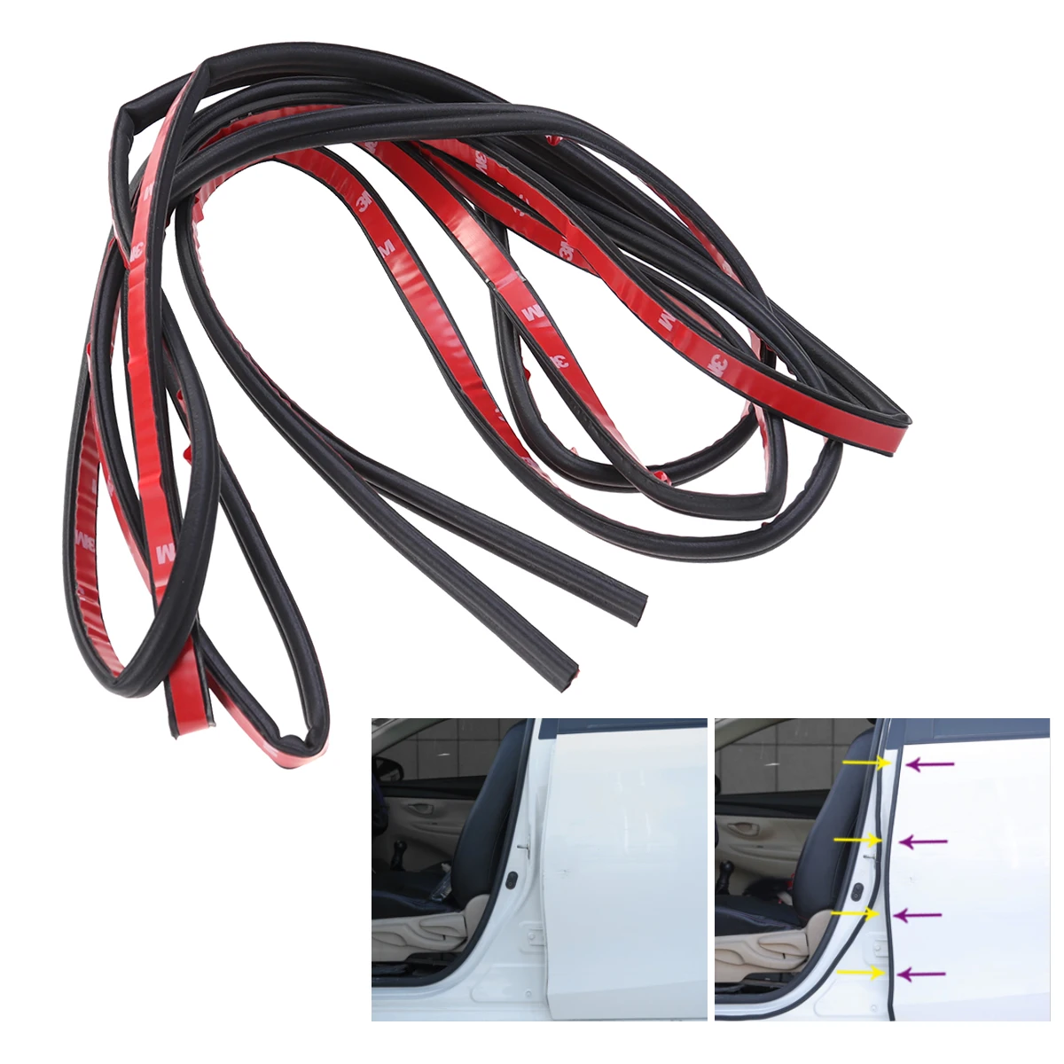 

1pc 5m Auto Car Door Edge Guards Protection Car Sound Insulation Rubber Sealing Strips Waterproof Dustproof Slim Durable Strips