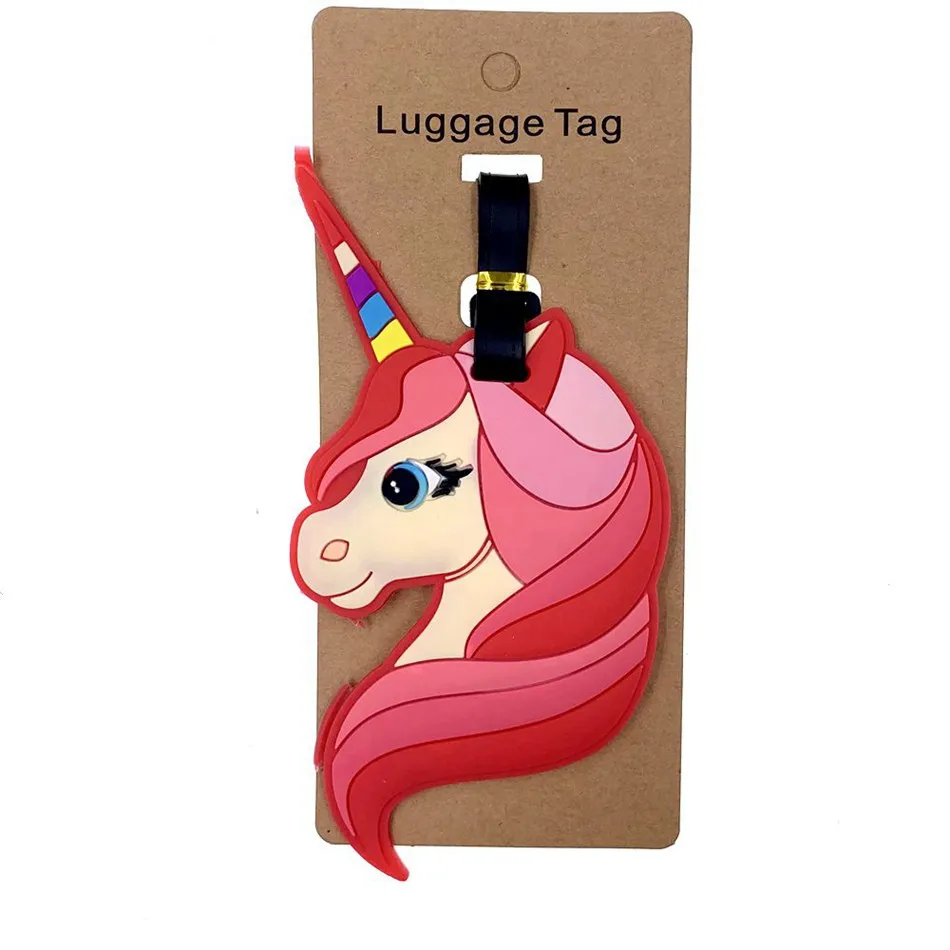 

Travel Accessories Silica Gel Luggage Tags Kawaii Cartoon Unicorn Women Men Suitcase ID Addres Holder Portable Baggage Boarding