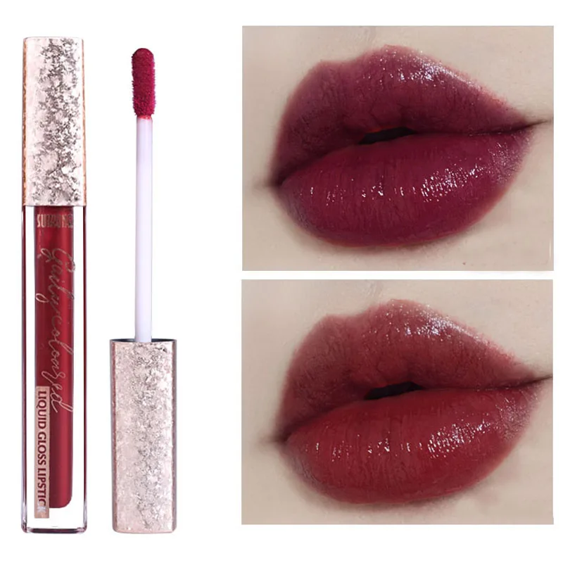 Sukone mirror liquid lipstick purple red vampire pumpkin color lip tint waterproof long lasting moisturizing lip gloss AC053 Sukone mirror liquid lipstick purple red vampire pumpkin color lip tint waterproof long lasting moisturizing lip gloss AC053