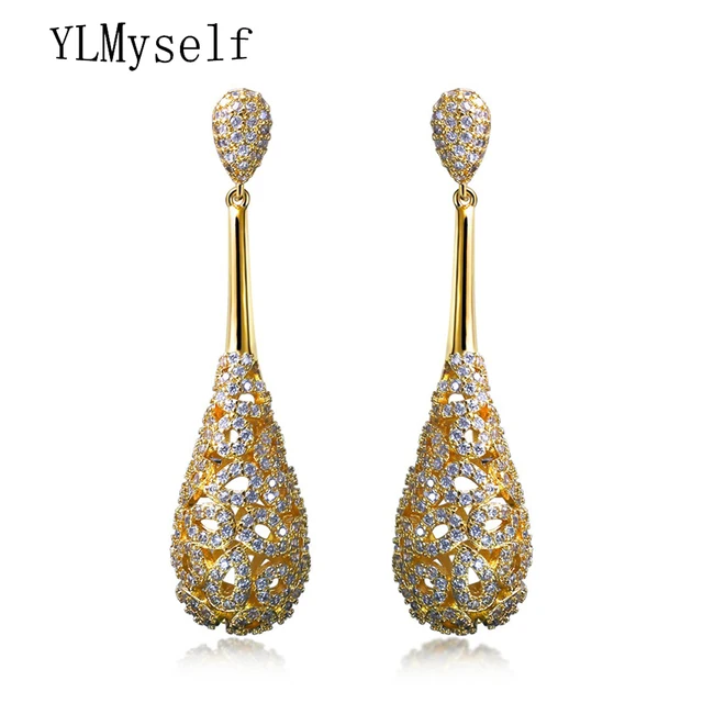 New Women S Earrings Bridal Wedding Jewelry High Quality Hollow New Women S Earrings Bridal Wedding Jewelry High Quality Hollow Designer Fashion Accessories Aretes Cz Dangle Earring