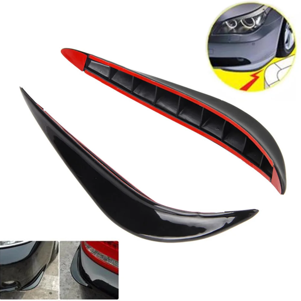 2 Pcs Black Soft Rubber Car Front Bumper Anti-Collision Protection Strips Decal ► Photo 2/6