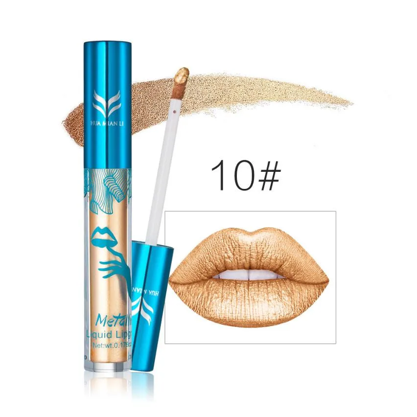 

huanmianli New Holographic Lip Gloss Metallic Diamond Lasting Lipstick Shine Holo Glam cosmetics maquiagem batom matte lipstick