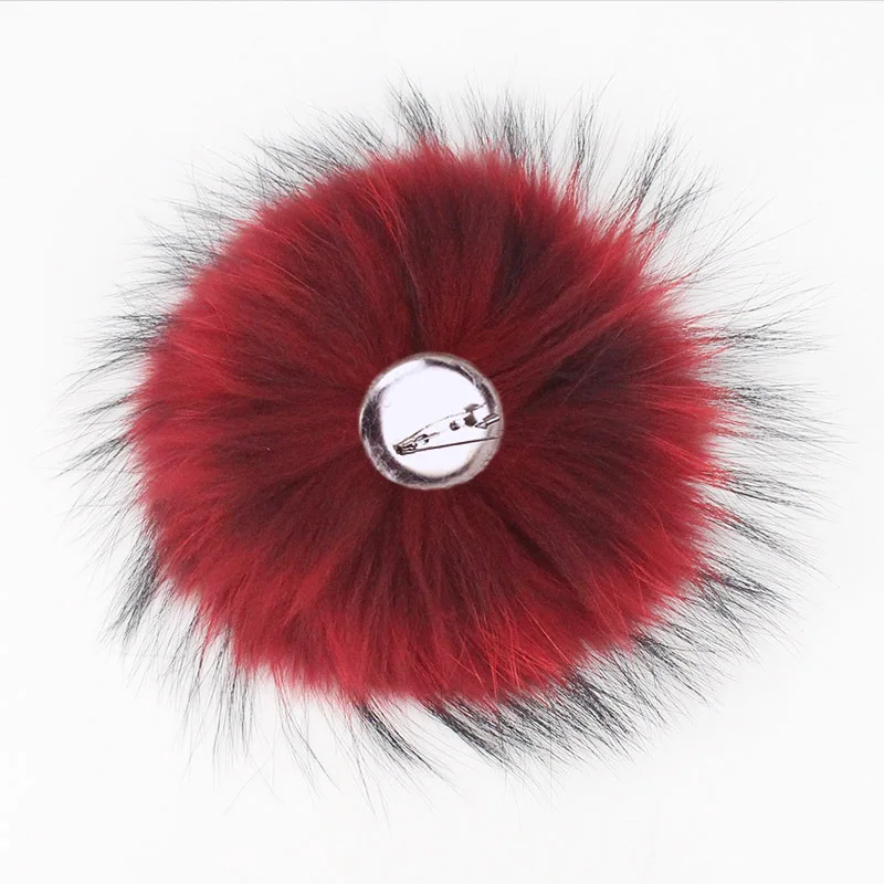 Colorful Color Raccoon Fur Pompoms Needle Fur Pompon For Knitted Hat Cap Beanies Scarves Bags Shoes Real Fur Pom Poms With Pin - Цвет: J