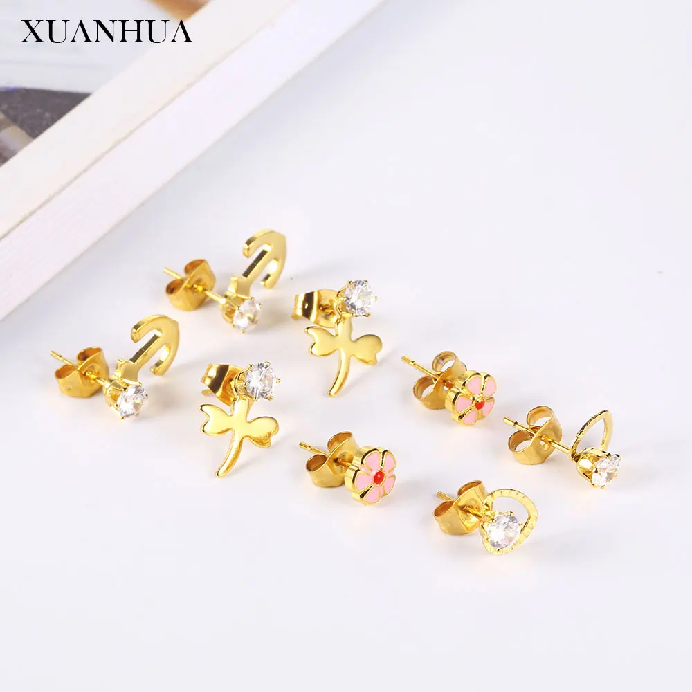 

XUANHUA Charm Anchor Earrings Stainless steel Jewelry Woman Vogue 2019 Stud Earrings For Women Fine Jewelry Accessories Bohemian