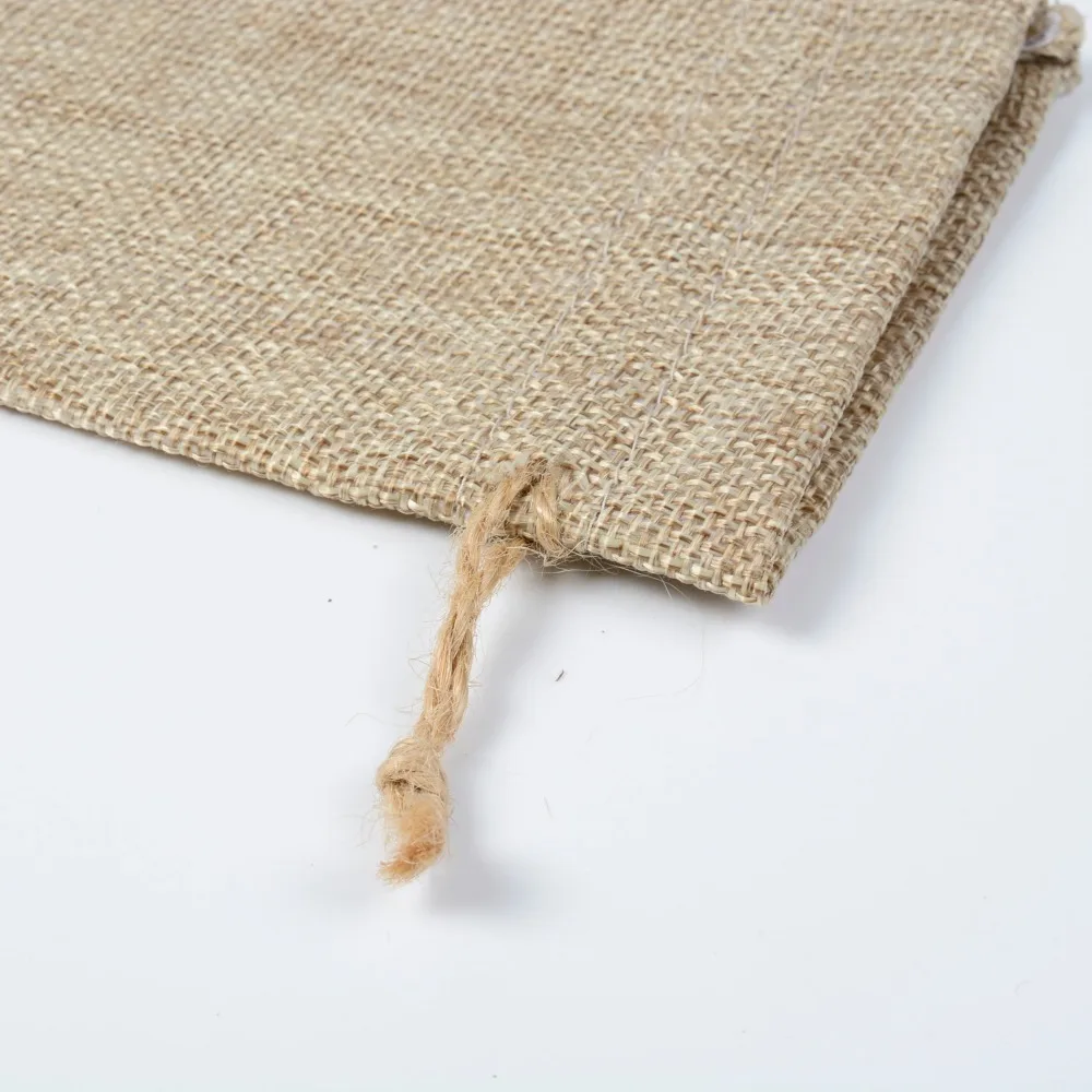 10x15 см 100 шт./лот джутовый мешочек льняной пеньковый шнурок Hessian маленький