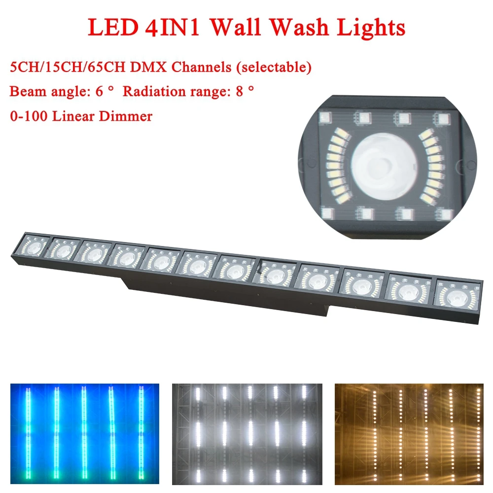 

New Multi-function Stage Effect Light LED 100W 4IN1 Wash Wall Lights Running Horse Point Control DMX512 Disco Party DJ Equipmen