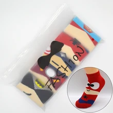 5 Pair set Cartoon Superhero Women Socks Cotton Harajuku Kawaii Cute Fashion Girls Short Ankle Invisible