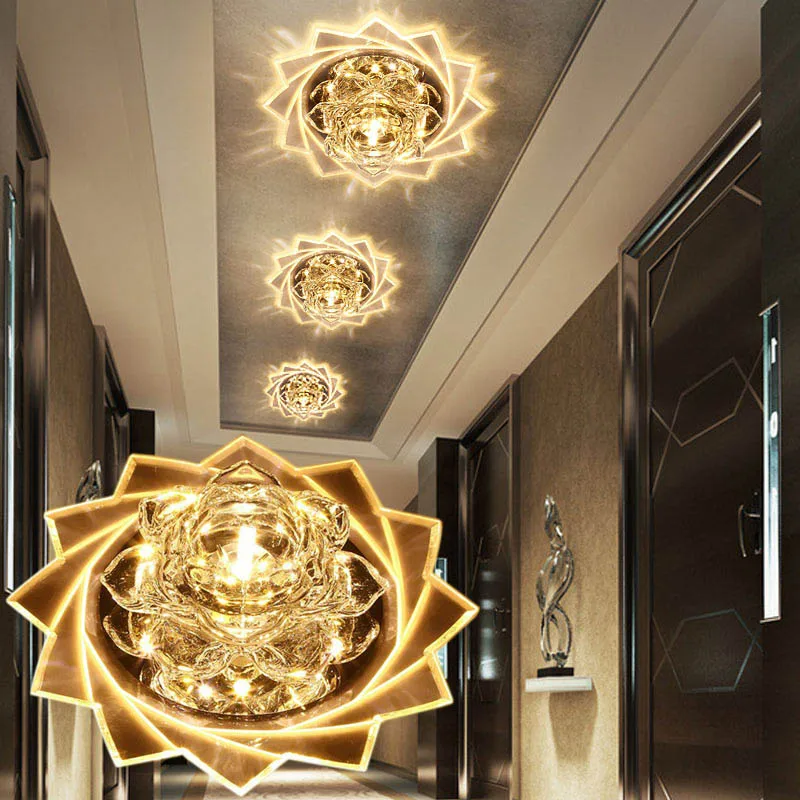 LAIMAIK Crystal LED Ceiling Light 3W 5W Modern LED Crystal Ceiling Light Aisle Corridor LED Light AC90-260V Lotus Ceiling Lights LAIMAIK Crystal LED Ceiling Light 3W 5W Modern LED Crystal Ceiling Light Aisle Corridor LED Light AC90-260V Lotus Ceiling Lights