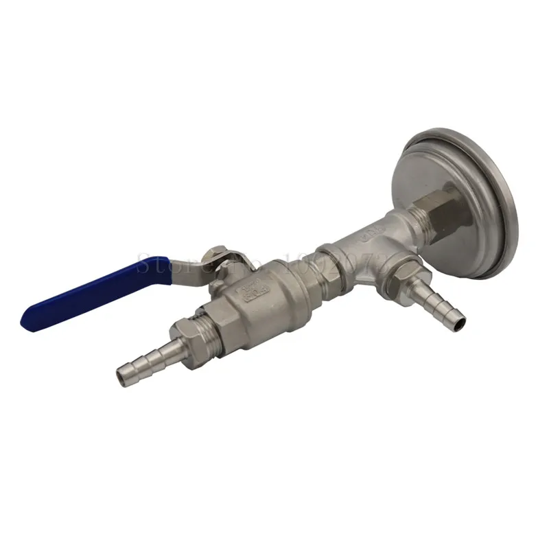 Stainless Weldless Bulkhead Ball Valve Kit With 12 Tee & Hose Barb Homebrew Beer Kettle In-line Thermometer Fitting (9)