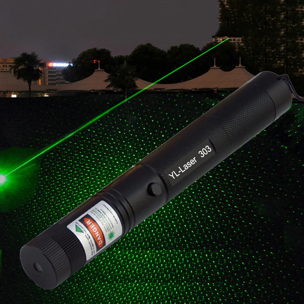 

Green Laser Pointer 532nm 5mW 303 Laser Pen High Power Adjustable Starry Head Burning Match lazer Without Battery