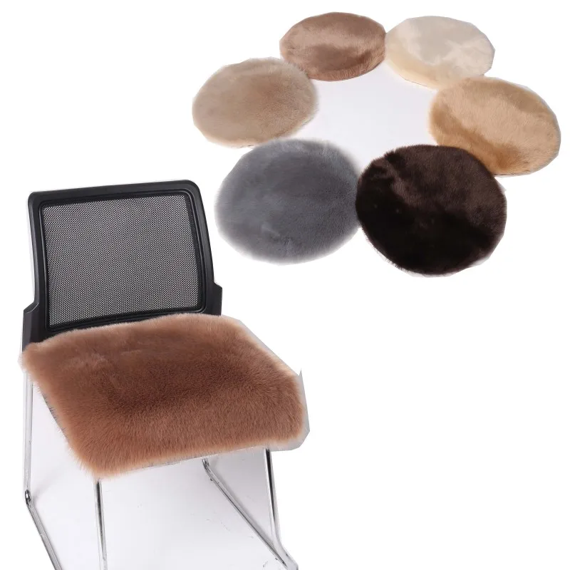 

Artificial fox fur plush seat cushion Anti-Slip chair floor cushions chair pillow decorativo sofa unicorn decoration bedroom