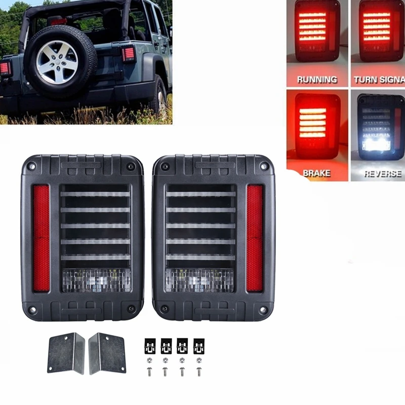 2Pcs DEL Rear Tail Light Turn Brake REVERSE Euro type pour JEEP WRANGLER JK 07-16