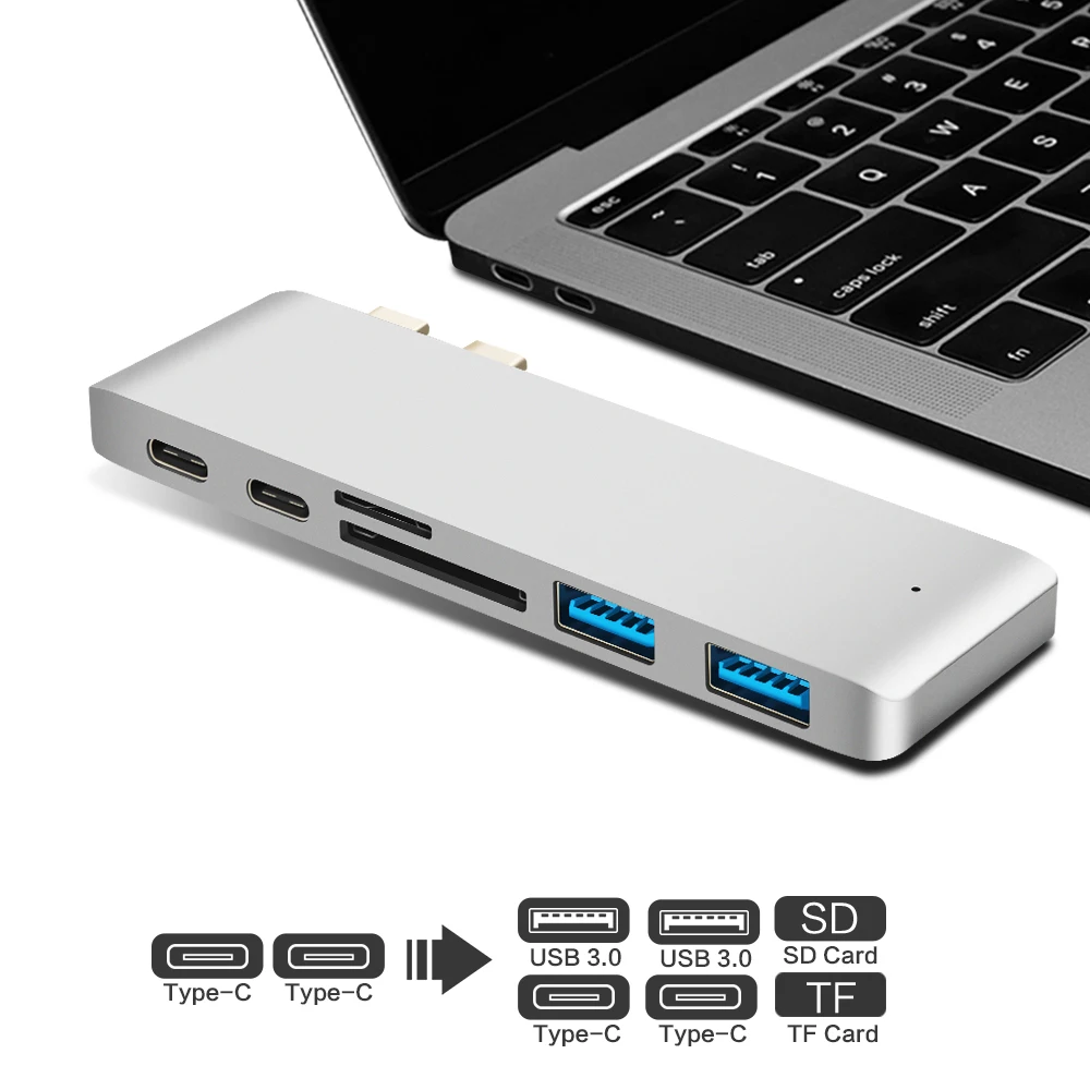 USB c концентратор 3 0 Thunderbolt адаптер для зарядки type к с TF SD картой чтения данных macbook