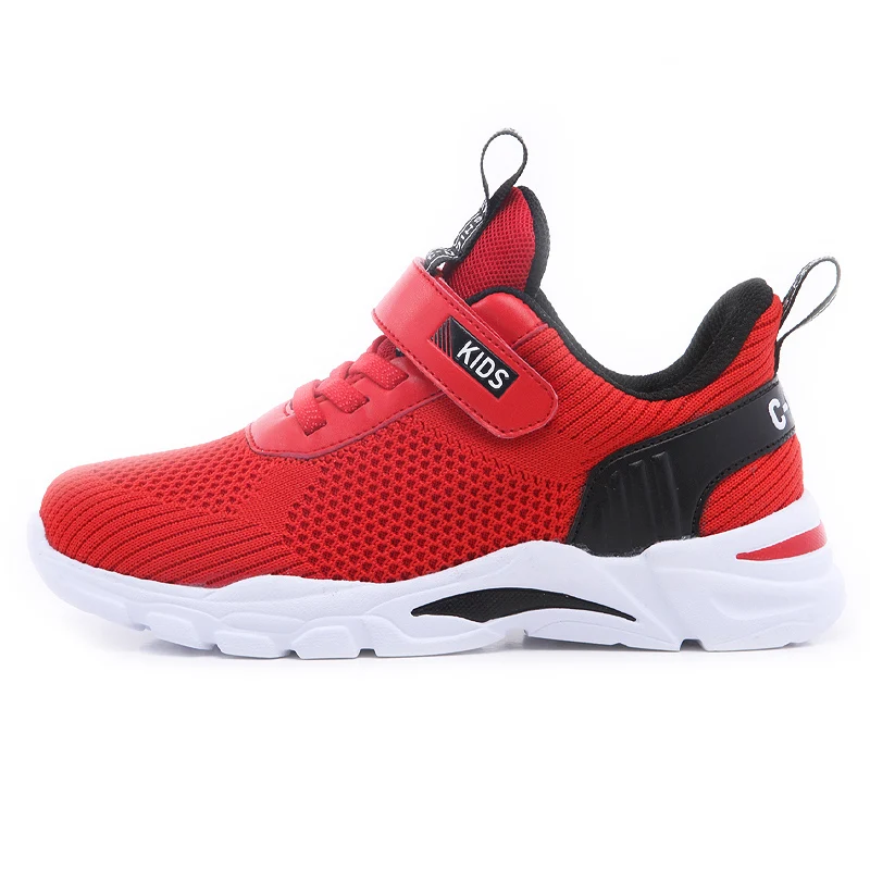 ULKNN Boys sneakers children's basketball shoes white mesh breathable running hollow pupils 8 boys 9 small Kids sports shoes - Цвет: red