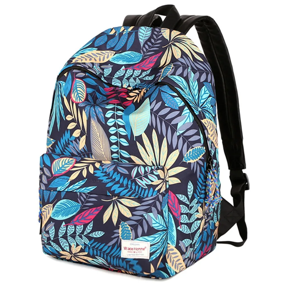 EcoCity women fashion floral print backpack colorful female back pack beautiful girl's school