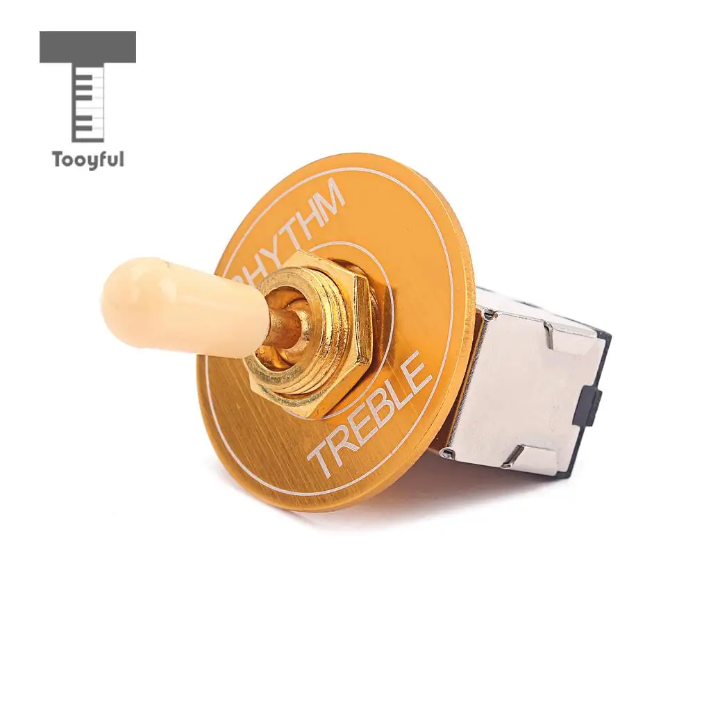 Tooyful 3 Way Toggle Switch Pickup Selector with Cream Knob & Guitar Switch Washer Ring Plate for LP SG Electric Guitar