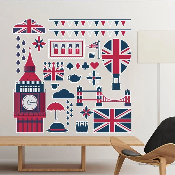 Tower Ballon UK England Landmark Flag Illustration Pattern Removable
