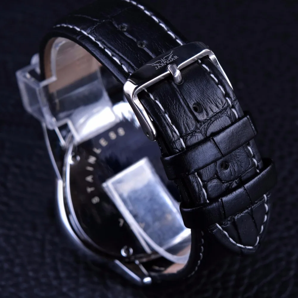 Jaragar часы для мужчин спортивные часы лучший бренд класса люкс автоматические Модные мужские наручные часы красный треугольник 3 циферблата механические Relojes Hombre