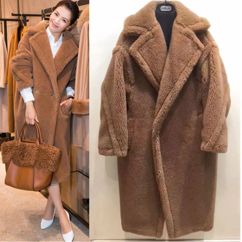 

Women fur jacket Autumn Winter New Thicken Artificial fur coat plus-size Ms Long fur coat Fashion lambswool women coats 1771