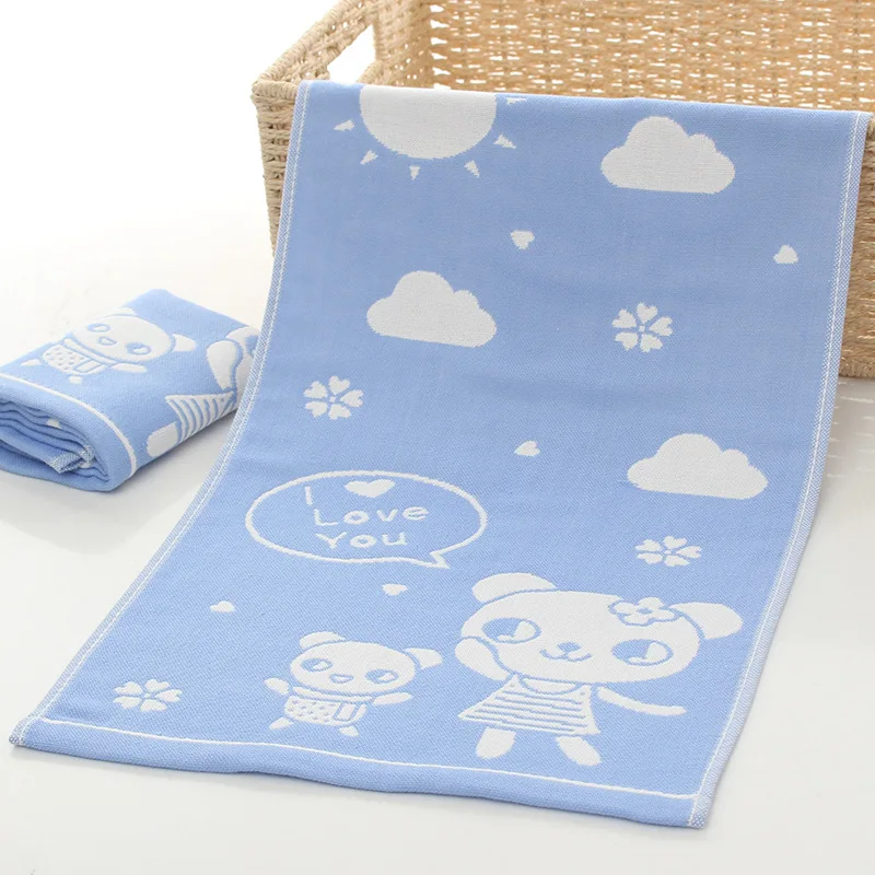 26*50cm High Quanlity Baby Towel Cartoon Babys Washcloth Handkerchief Kids Feeding Wipe Cloth Three-layer Cotton Gauze Towels