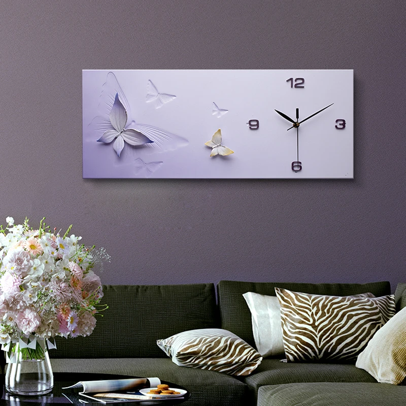  Modern Minimalist Personality Embossed Wall Clock Crafts Ornaments Home Livingroom Silent Clock Bed - 32903703899
