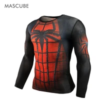 MASCUBE Лидер продаж мужская Спортивная компрессионная смешная футболка мужские рубашки для бега Человек-Паук Мужской Бег Jersery бодибилдинг спортивные футболки