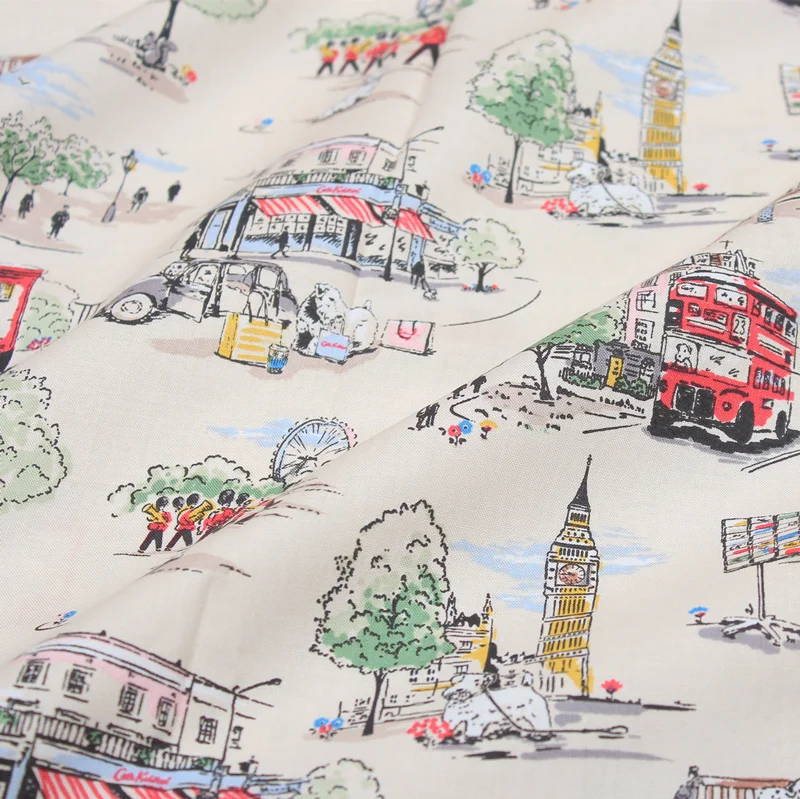 100x140cm British Style Soilders Big Ben London Bus Plain FabricsTissue
