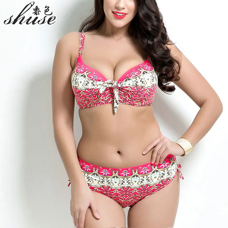 

Plus Size Women Bathing Suits Two Pieces Tankini Set Push Up Swimwear Female Swimsuit 4xl-8xl Size Padded Swimming Suit Girl