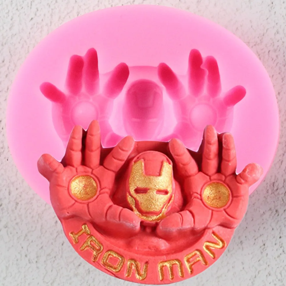 3D Железный человек силиконовые формы Fondant (сахарная) ремесло торт Конфета шоколад