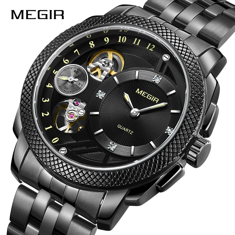 

Business Watch for Men MEGIR Luxury Quartz Watches Stainless Steel Military Wrist Watches Men Clock Hour Time Relogio Masculino